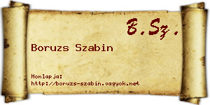 Boruzs Szabin névjegykártya