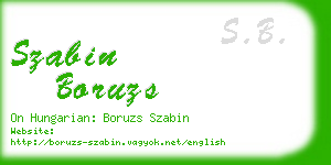 szabin boruzs business card